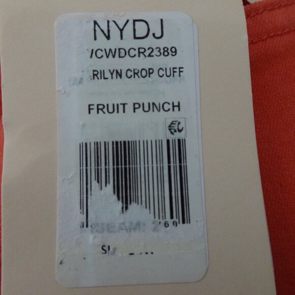 NYDJ Cropped Jeans Women's Plus Size 18W Pink Coral Denim Marilyn Straight - Picture 11 of 13